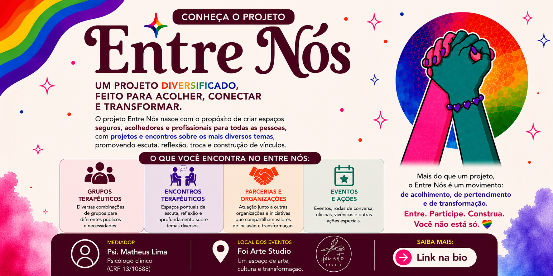 Banner do evento Projeto Terapêutico - Entre Nós